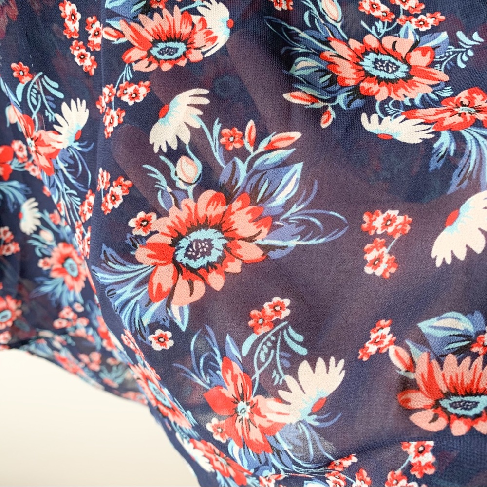 Torrid Floral Chiffon Drape Back Top - Picture 7 of 10